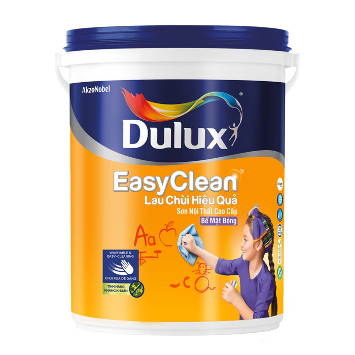 Sơn nước nội thất cao cấp Dulux Easyclean Lau Chùi Hiệu Quả Bề mặt bóng DULUX-A991B-18L