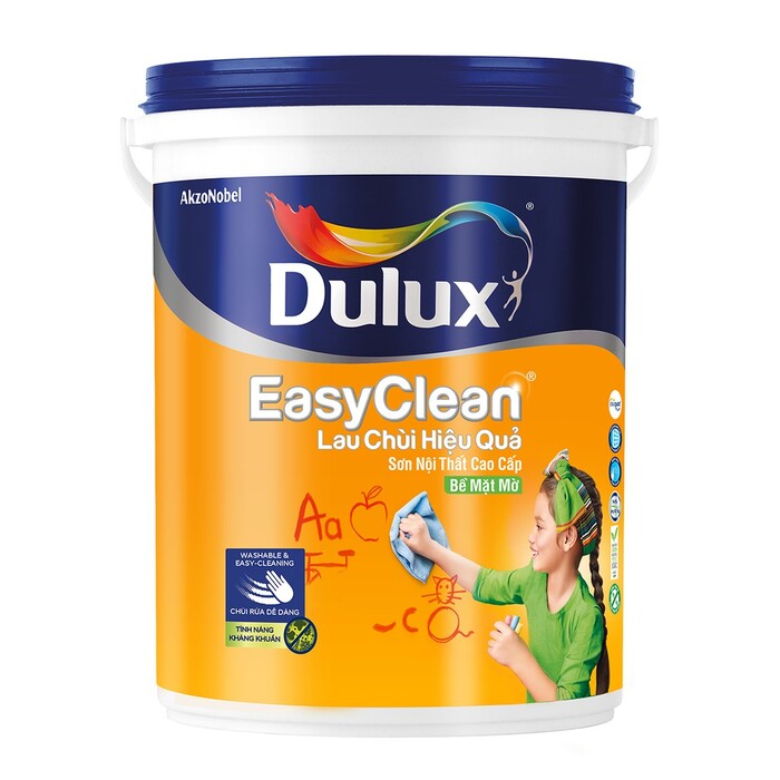 Sơn nước nội thất cao cấp Dulux Easyclean Lau Chùi Hiệu Quả Bề mặt mờ DULUX-A991-1L