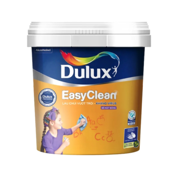 Sơn nước nội thất cao cấp Dulux Easyclean Lau Chùi Vượt Trội Kháng Virus Bề mặt bóng DULUX-99AB-15L