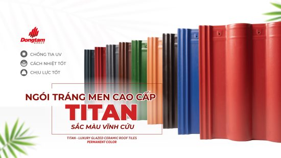 Ngói tráng men cao cấp màu xanh nhớt Đồng Tâm TITAN008